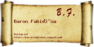 Baron Fabiána névjegykártya